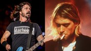 Dave Grohl em show dos Foo Fighters (Foto: Renan Olivetti/ I Hate Flash) e Kurt Cobain (Foto: AP Images)