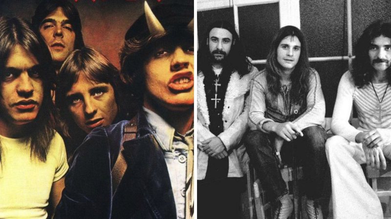 AC/DC na capa de Highway To Hell (Foto: Divulgação) e Black Sabbath (Foto: Reprodução / Instagram)