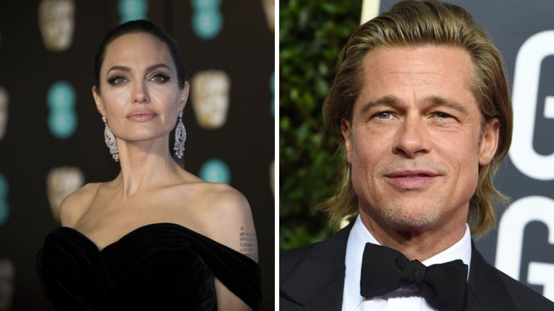 Angelina Jolie (foto: Invision/AP) e Brad Pitt no Globo de Ouro 2020 (Foto: Jordan Strauss / Invision / AP)