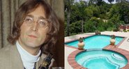 Montagem de John Lennon (Foto: AP) e mansão em Beverly Hills (Reprodução/Instagram)