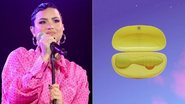 Montagem de Demi Lovato (Rich Fury/Getty Images) e do vibrador "Demi Wand" (Reprodução/site Bellesa)