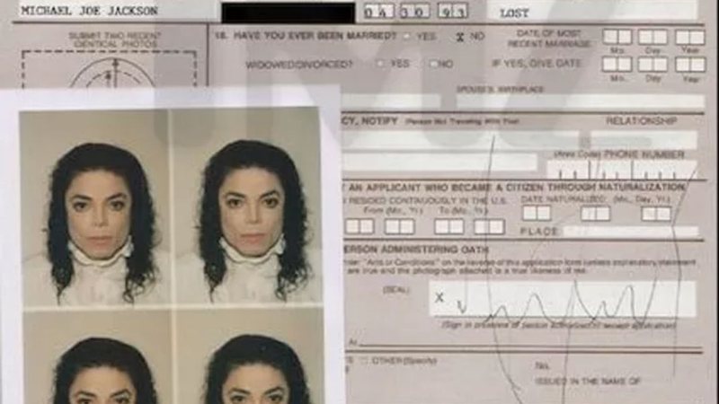 Documento de Michael Jackson (Foto: Reprodução site Moments in Time)