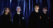 Hermione, Draco, Harry e Rony na Floresta Proibina em Pedra Filosofal (Foto: Reprodução / Warner Bros)
