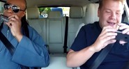 Stevie Wonder e James Corden no Carpool Karaoke do <i>The Late Late Show</i> - Reprodução/vídeo