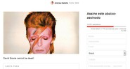 No Change.Org, a italiana Andrea Natella reuniu dez mil assinaturas, até agora, para tentar trazer o músico de volta à Terra. A expectativa é de que com quinze 15 mil assinaturas, São Pedro abra as portas do céu e mande Bowie de volta aos palcos. - Reprodução