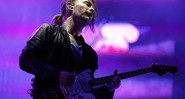 Thom Yorke à frente do Radiohead durante show no México, em 2012 - GDA/AP