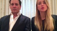 Johnny Depp e Amber Heard em vídeo no qual se desculpam por terem levado cães de estimação ilegais à Austrália - Reprodução/Vídeo