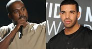 Os rappers Kanye West e Drake - AP