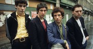 John Maher, Steve Diggle, Pete Shelley e Garth Smith: o Buzzcocks em Londres, em foto de 1977 - Rex Features/AP
