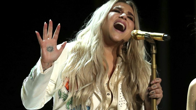 Kesha em sua apresentação no Grammy 2018 - Matt Sayles/Invision/AP