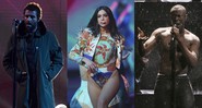 Liam Gallagher, Dua Lipa e Stormzy em apresentações no BRIT Awards 2018 - Victoria Jones/PA Wire/Joel C Ryan/Invision/AP