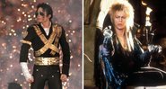 Michael Jackson no Superbowl (foto: Getty Images/ George Rose) e David Bowie em Labirinto - A Magia do Tempo (Foto: Reprodução/Lucasfilm)