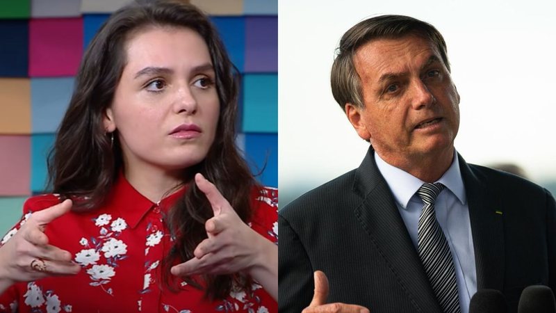 Monica Iozzi (Foto: Reprodução / Youtube) e Jair Bolsonaro (foto: Andressa Anholete, Getty Images)