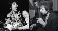 Montagem com Jimi Hendrix (Foto: BRUCE FLEMING / AP) e Bob Dylan (Foto: AP Images)