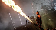 Show do Rammstein na primeira edição do Download Festival, em Paris (Foto:Julien Reynaud/APS-Medias/Sipa USA)