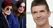 Sharon e Ozzy Osbourne à esquerda, Simon Cowell à direita (Foto 1: Rich Fury / AP e Foto 2: AP)