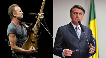 Sting e Jair Bolsonaro (Foto 1: ANSA/AP e Foto 2: Gustavo Lima / Câmara dos Deputados)